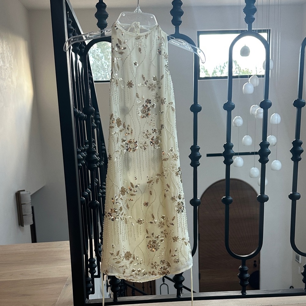 PEPPERMAYO Yellow Floral Backless Dress